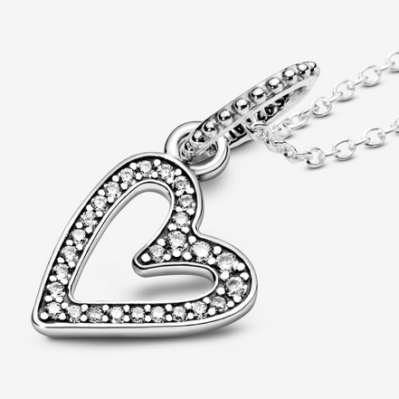 Pandora Timeless Sparkling Freehand Heart Pendant Necklace