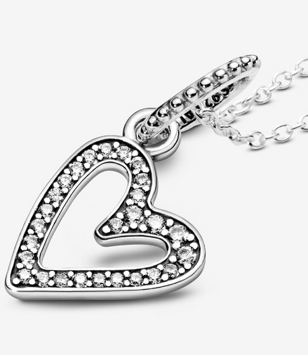 Pandora Timeless Sparkling Freehand Heart Pendant Necklace