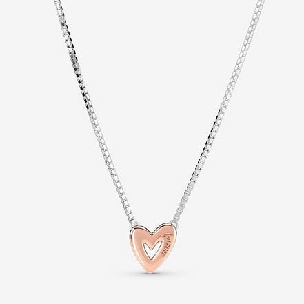 Pandora Moments Sparkling Freehand Heart Necklace