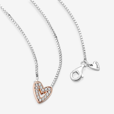 Pandora Moments Sparkling Freehand Heart Necklace