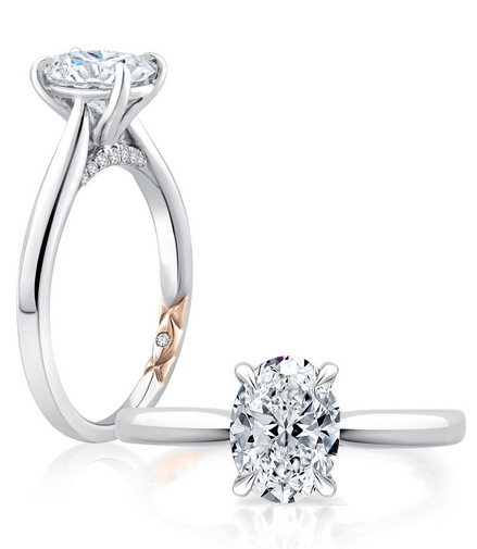 A. Jaffe Classic Solitaire Oval Center Diamond Engagement Ring