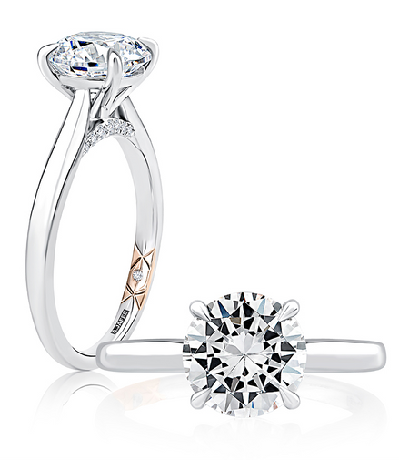 A.Jaffe 14K White Gold Solitaire Diamond Peek-A-Boo Engagement Ring