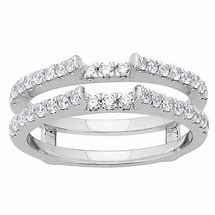 14K White Gold Solitaire Diamond Enhancer Wedding Band Insert