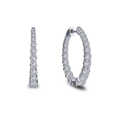 Lafonn 25MM Simulated Diamond Inside Out Hoop Earrings