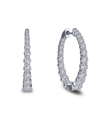 Lafonn 25MM Simulated Diamond Inside Out Hoop Earrings