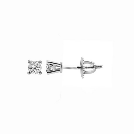 14K White Gold And 1.08 CT Diamond Stud Earrings