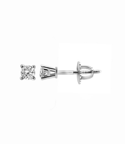 14K White Gold And 1.08 CT Diamond Stud Earrings