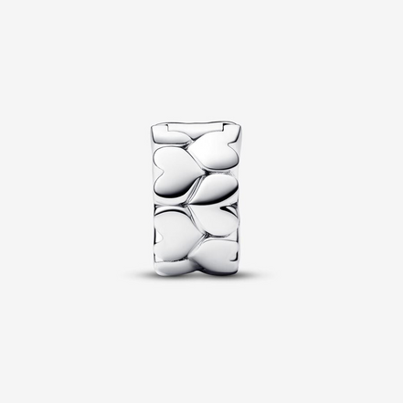 Pandora Moments Silver Heart Pattern Clip Charm