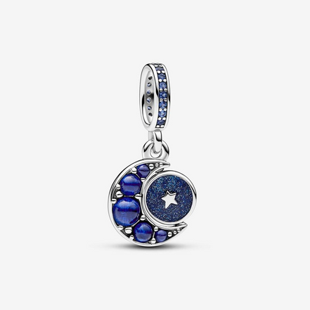 Pandora Moments Sparkling Moon Spinning Dangle Charm