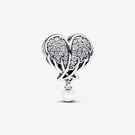 Pandora Moments Sparkling Angel Wings & Heart Charm