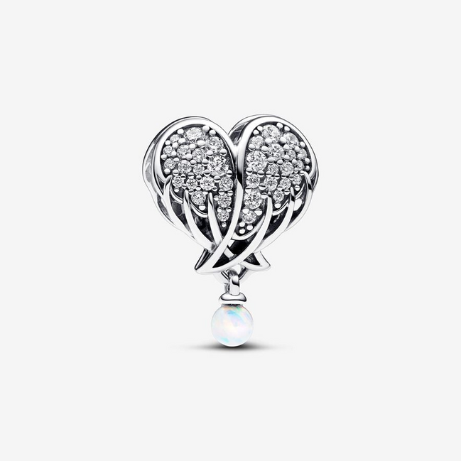 Pandora Moments Sparkling Angel Wings & Heart Charm