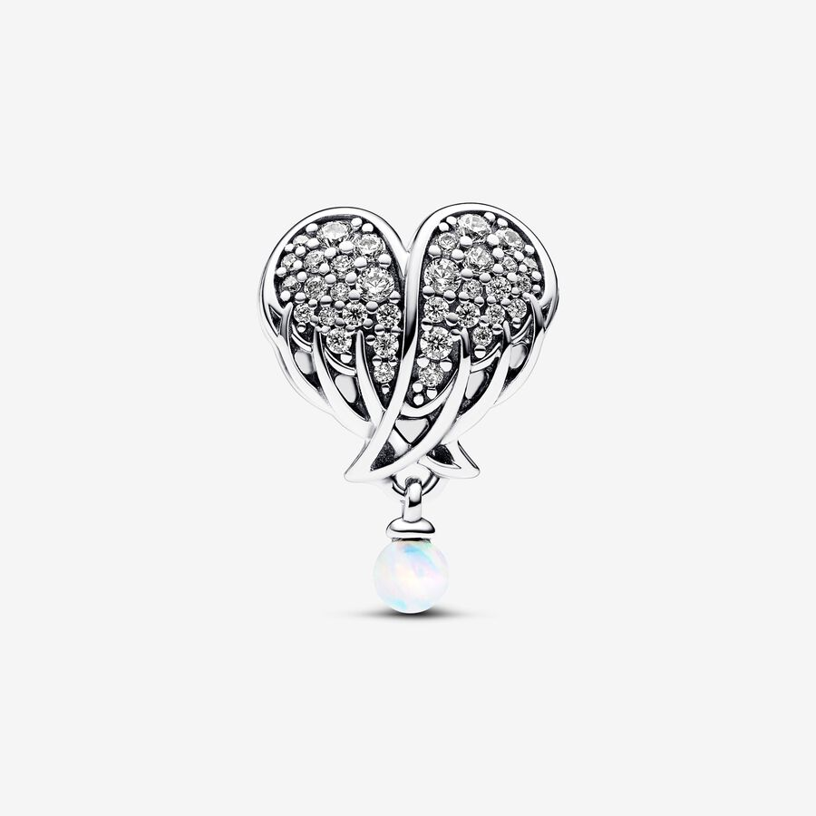 Pandora Moments Sparkling Angel Wings & Heart Charm