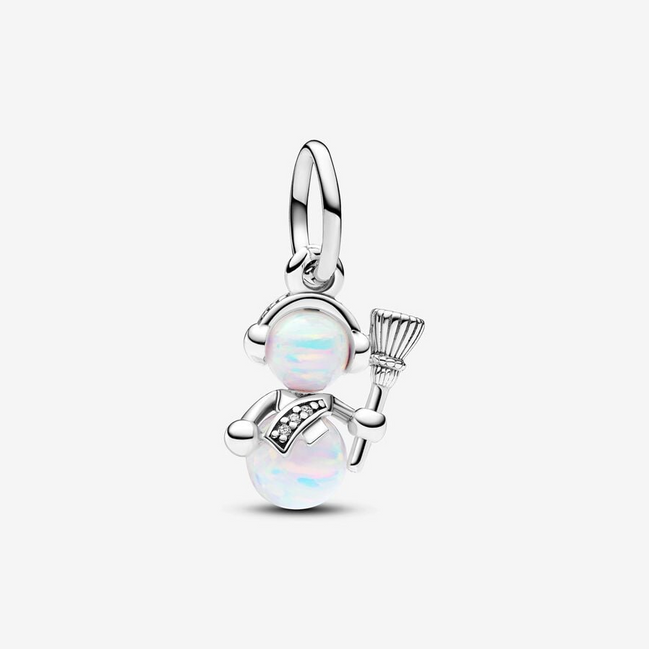 Pandora Moments Opalescent Snowman Dangle Charm