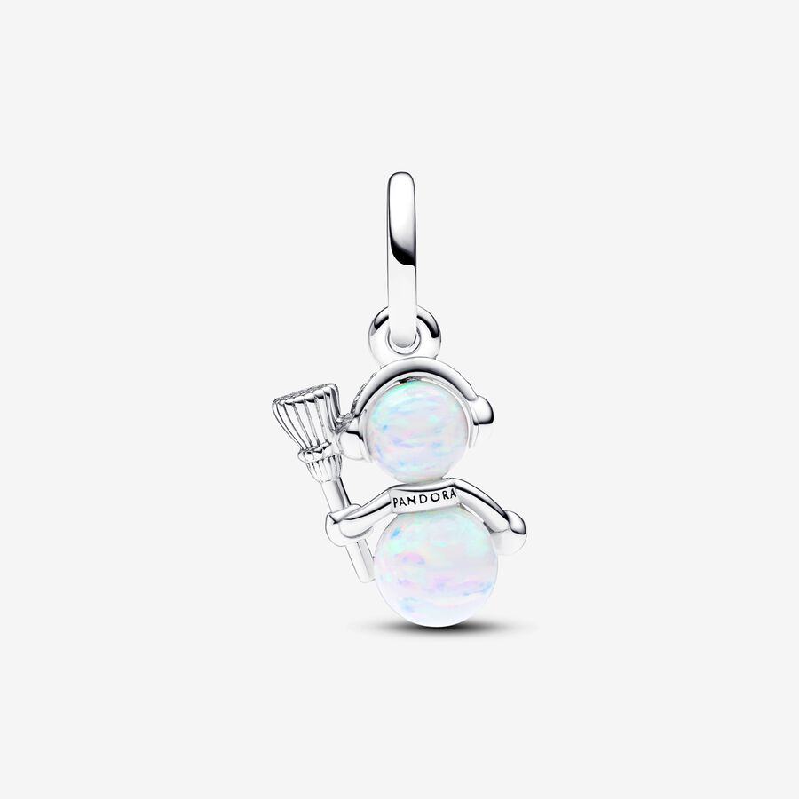 Pandora Moments Opalescent Snowman Dangle Charm