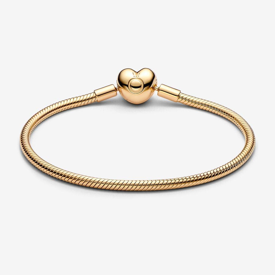 Pandora Moments Heart Clasp Snake Chain Bracelet Size 18