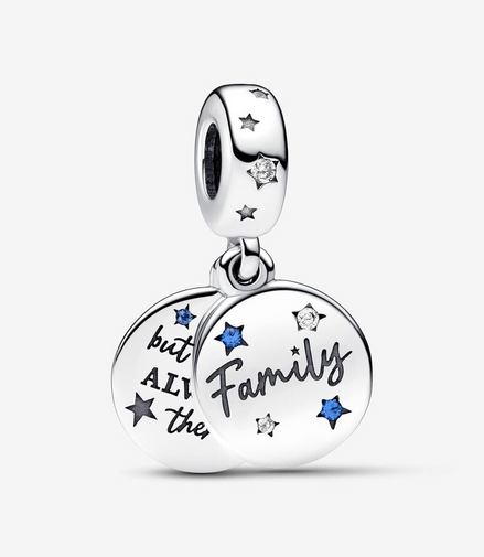 Pandora Moments "Family" Love Double Dangle Charm