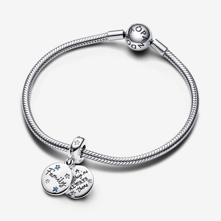 Pandora Moments "Family" Love Double Dangle Charm