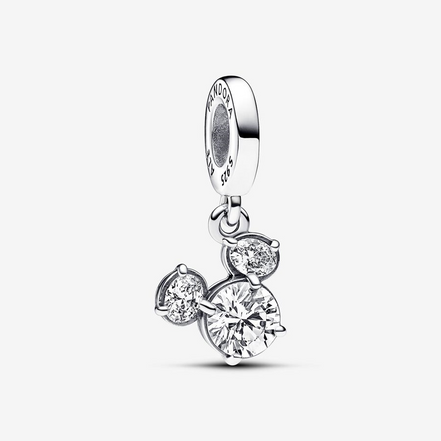 Disney X Pandora Mickey Mouse Sparkling Head Silhouette Dangle Charm