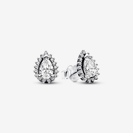 Pandora Timeless Sparkling Pear Halo Stud Earrings