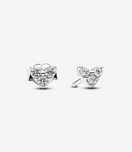 Pandora Timeless Triple Stone Heart Stud Earrings