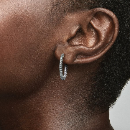 Pandora Timeless Pavé Single-Row Inside/Out Hoop Earrings