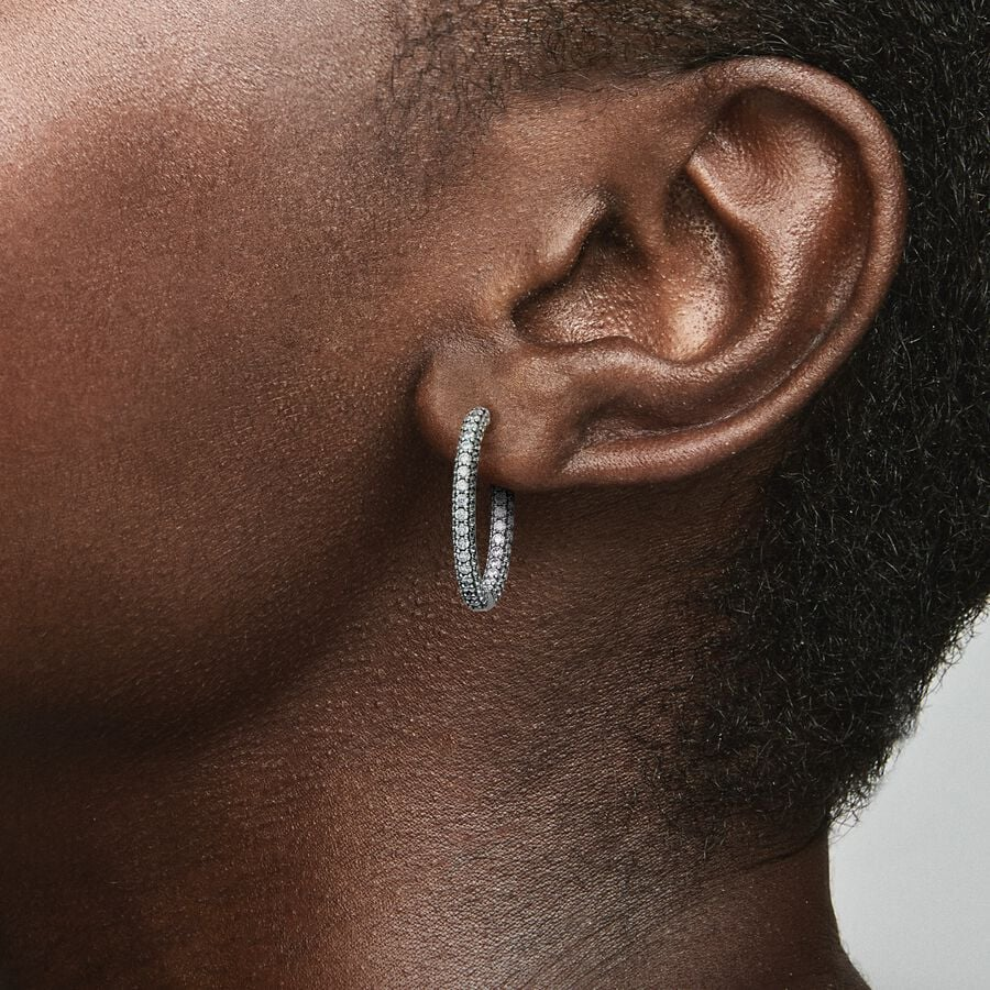 Pandora Timeless Pavé Single-Row Inside/Out Hoop Earrings