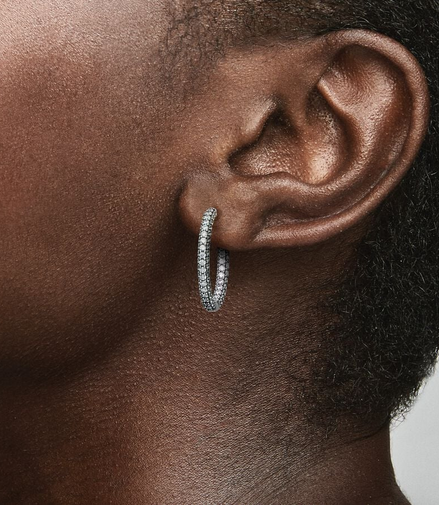 Pandora Timeless Pavé Single-Row Inside/Out Hoop Earrings