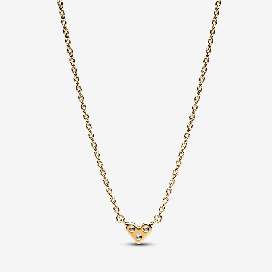 Pandora Timeless Triple Stone Heart Collier Necklace
