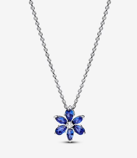 Pandora Timeless Sparkling Blue Herbarium Cluster Pendant Necklace 45 cm
