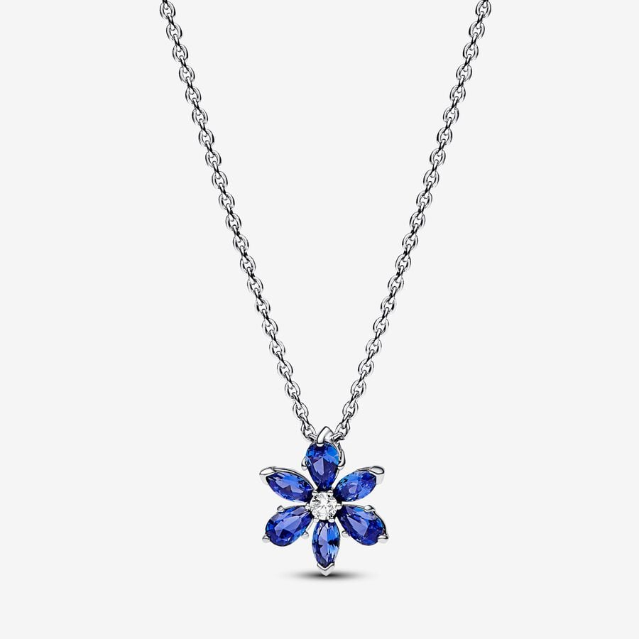Pandora Timeless Sparkling Blue Herbarium Cluster Pendant Necklace 45 cm