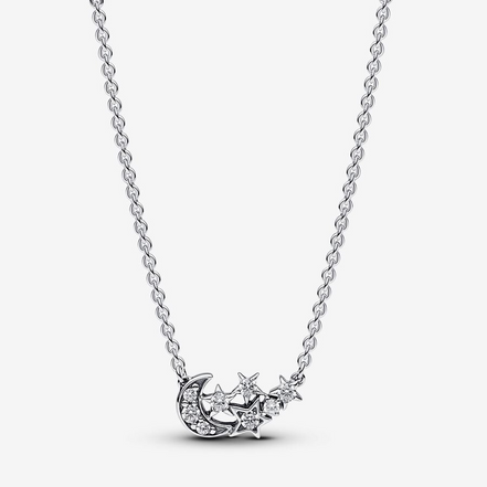 Pandora Timeless Sparkling Moon & Star Collier Necklace 45 cm