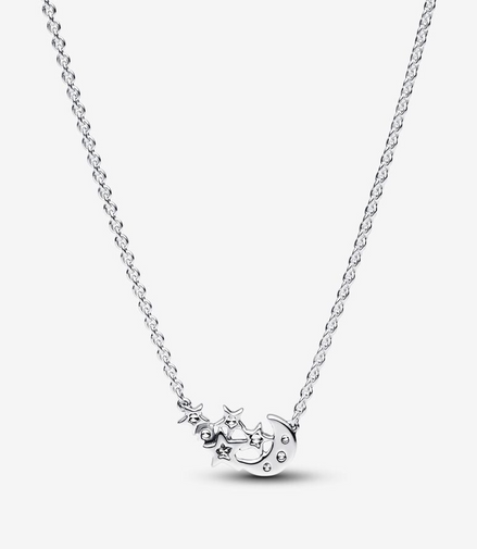 Pandora Timeless Sparkling Moon & Star Collier Necklace 45 cm