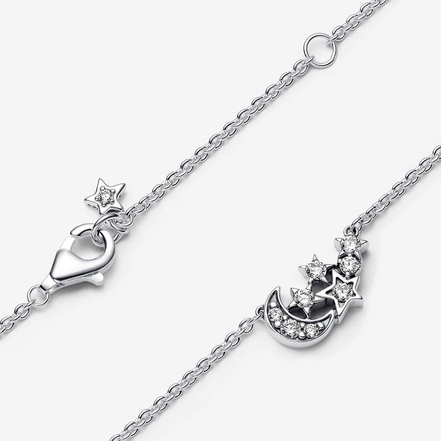 Pandora Timeless Sparkling Moon & Star Collier Necklace 45 cm