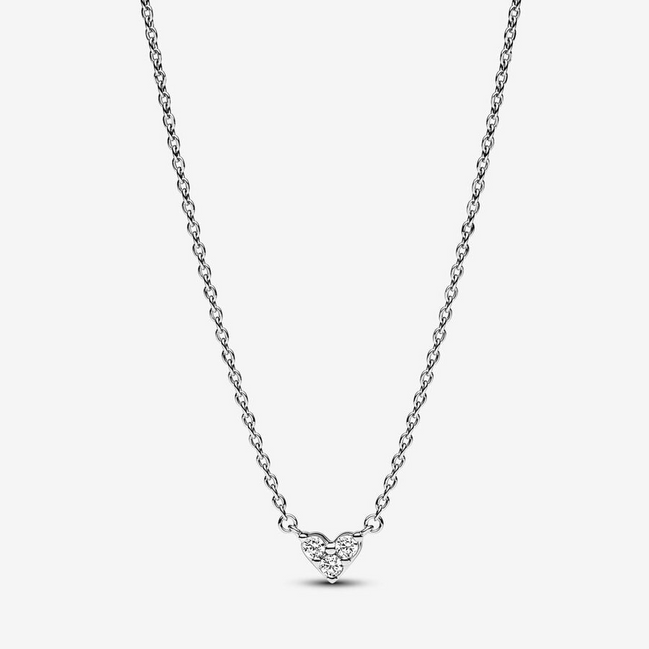 Pandora Timeless Triple Stone Heart Collier Necklace