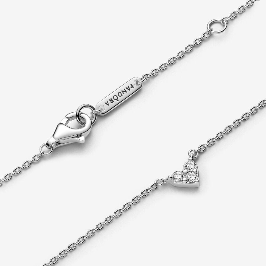 Pandora Timeless Triple Stone Heart Collier Necklace