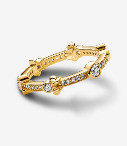 Pandora Disney Mickey Mouse & Minnie Mouse Sparkling Eternity Ring Size  7.5