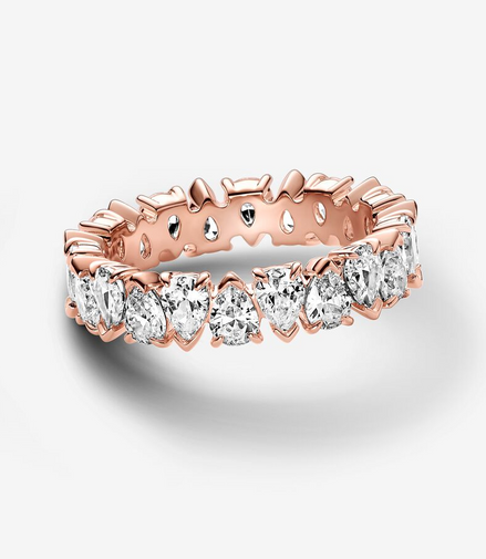 Pandora Timeless Alternating Sparkling Band Ring Size 7.5