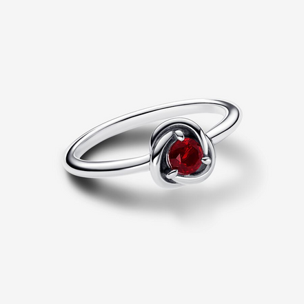 Pandora Moments January Red Eternity Circle Ring Size 6