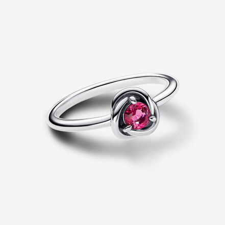 Pandora Moments October Pink Eternity Circle Ring Size 6