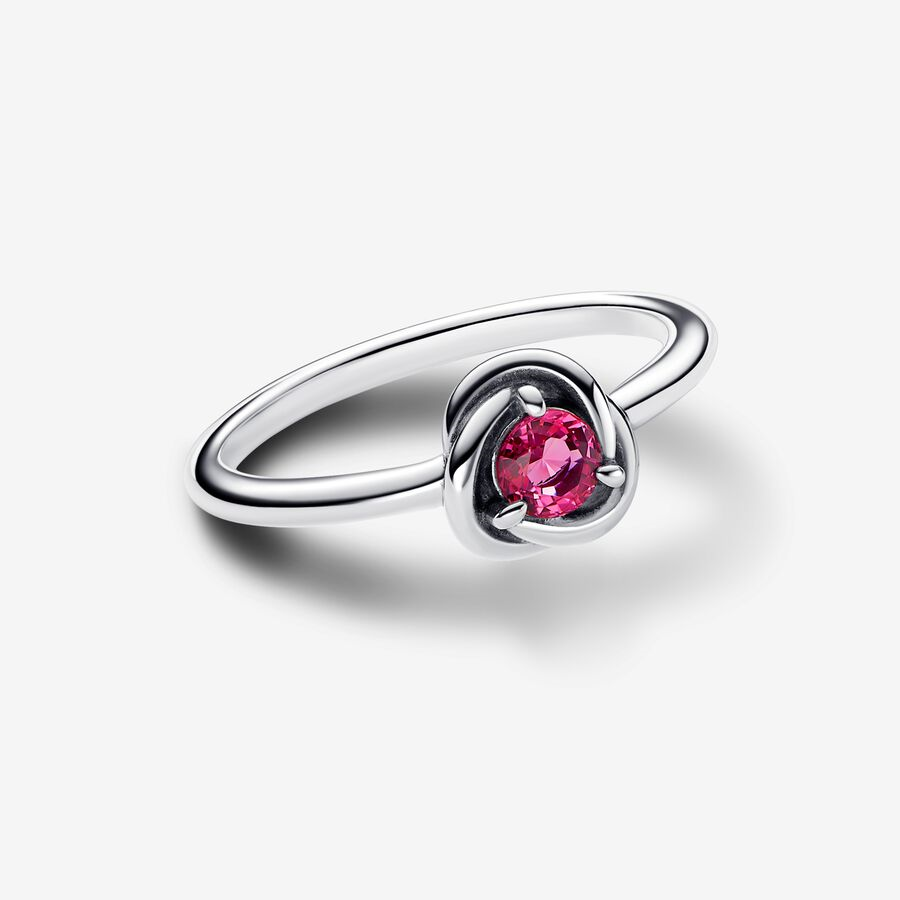 Pandora Moments October Pink Eternity Circle Ring Size 6
