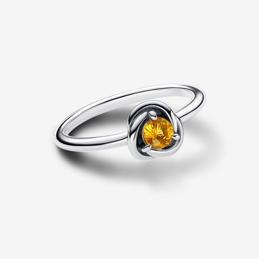 Pandora Moments November Honey Eternity Circle Ring Size 6