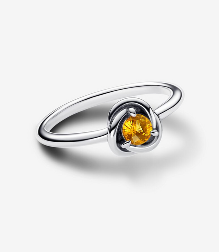 Pandora Moments November Honey Eternity Circle Ring Size 7
