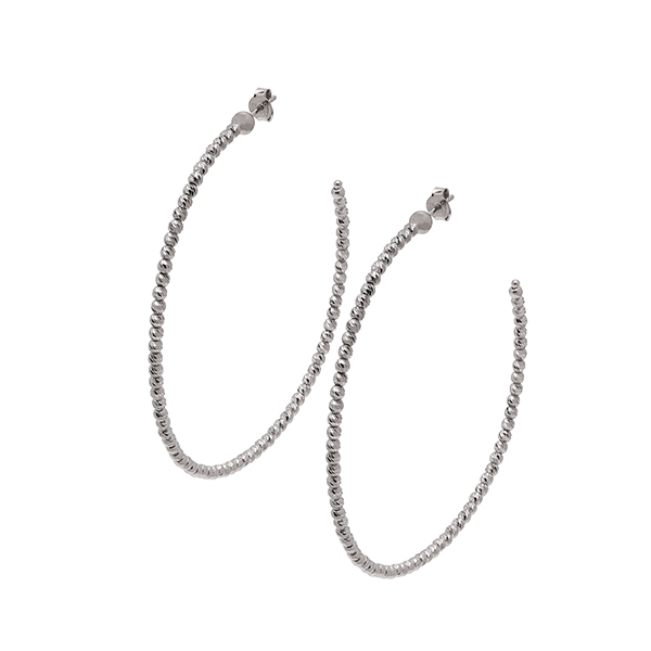 Desmos Slash Diamond-Cut Hoop Earrings