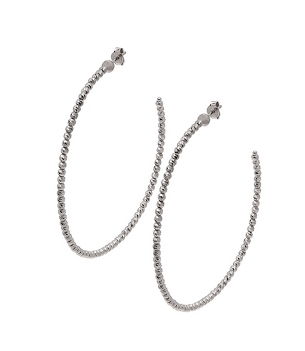 Desmos Slash Diamond-Cut Hoop Earrings