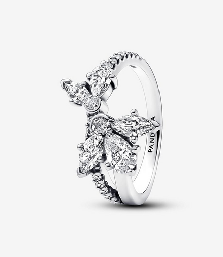 Pandora Timeless Sparkling Asymmetrical Herbarium Cluster Ring Size 6