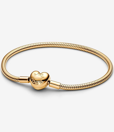 Pandora Moments Heart Clasp Snake Chain Bracelet Size 20