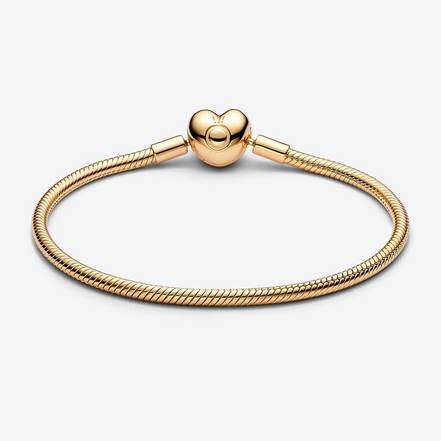 Pandora Moments Heart Clasp Snake Chain Bracelet Size 21