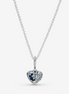 Pandora Sparkling Blue Moon & Stars Heart Necklace 50"