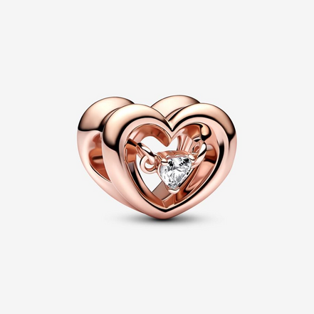 Pandora Moments Radiant Heart & Floating Stone Charm