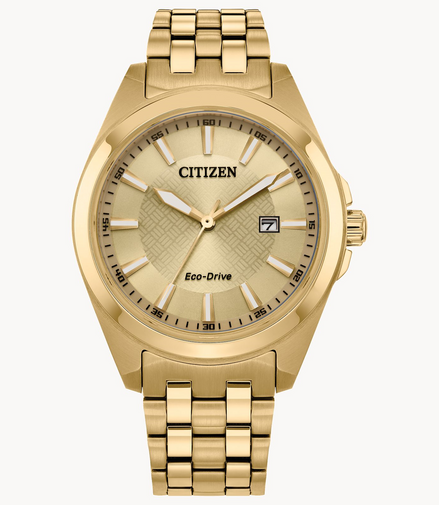 Citizen Eco-Drive Classic Peyten Champagne Dial Gold-Tone Watch